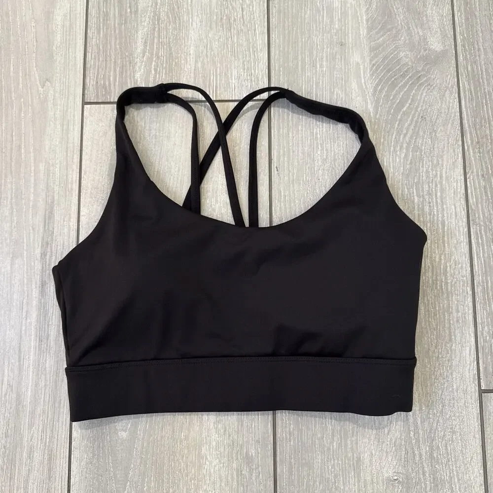 Balance Athletica Sports Bra Black Strappy Padded Active Sport Yoga Size Medium